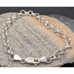 Italy 925 Sterling Silver Oval Link Bracelet 5mm – Milor Mark, 9.63g, Size 8